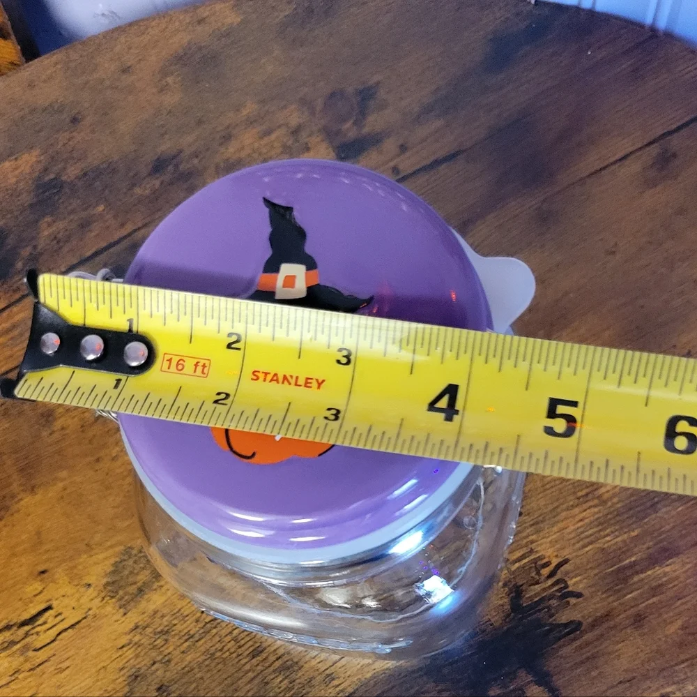 Halloween Mason jar with ceramic pumkin latching lid